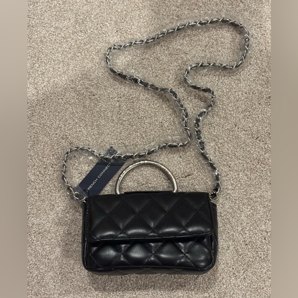 NWT French Connection Black Quilted Women's Bag/Crossbody